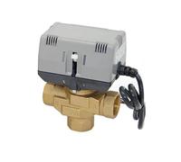 1/2 3/4 1 Inch Three Way 220V Motorized Shut-Off Valve VC6013 Brass Fan Coil Electric Globe Valve 1Pcs(3/4")