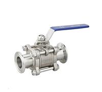 1/2" 3/4" 1" SS304 Stainless Steel Sanitary Ball Valve 3 Three Piece Clamp Ferrule Type Suitable for Homemade Diaries(1 inches)