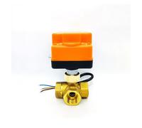 1/2" 3/4" 1" Three-Way Ball Valve Three-Wire Two-Way Control DC24V DC12V Ball Valve with Manual Switch(1-1/2 inches,24VDC)