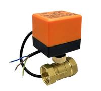 1/2" 3/4" 1" Two Way Brass Motorized Ball Valve 3-Wire 2 Control DN15 DN20 DN25 Ball Valve with Actuator(DN25,220VAC_CR02)