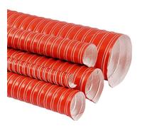 1 2 3 4 12 14 16 18in Automotive Air Duct Hose Length 6.5 13ft, Orange Brake Duct Hose with Steel Wire, Air Duct Induction Intake Pipe Hose(L 4m/13ft,25mm(1"))