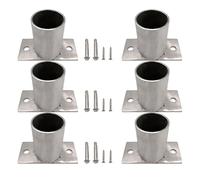 1 2 3 4 5 6 10 Pcs Galvanized Fence Post Base Round 20 25 30 100 150 200 MM, Heavy Solid Deck Patio Balcony Column Base Brackets & Ground Anchor Kit Holder(6pcs,Dia 100 mm/3.9 in)
