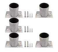 1 2 3 4 5 6 10 Pcs Galvanized Fence Post Base Round 20 25 30 100 150 200 MM, Heavy Solid Deck Patio Balcony Column Base Brackets & Ground Anchor Kit Holder(5 pcs,Dia 80 mm/3.1 in)