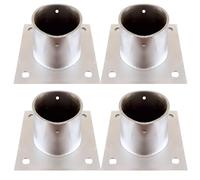 1 2 3 4 5 6 10 Pcs Galvanized Fence Post Base Round 20 25 30 100 150 200 MM, Heavy Solid Deck Patio Balcony Column Base Brackets & Ground Anchor Kit Holder(4 pcs,Dia 80 mm/3.1 in)