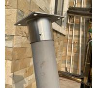 1 2 3 4 5 6 10 Pcs Galvanized Fence Post Base Round 20 25 30 100 150 200 MM, Heavy Solid Deck Patio Balcony Column Base Brackets & Ground Anchor Kit Holder(1 pc,Dia 150 mm/5.9 in)