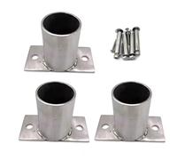 1 2 3 4 5 6 10 Pcs Galvanized Fence Post Base Round 20 25 30 100 150 200 MM, Heavy Solid Deck Patio Balcony Column Base Brackets & Ground Anchor Kit Holder(3 pcs,Dia 60 mm/2.4 in)