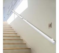 1 2 3 4 5 6 metres Round Pipe Wall Handrail, Indoor & Outdoor Staircase Railing with Complete Kit Stairs Bannister Handrails, Wall Mounted, Matte White(4.6ft/140cm)