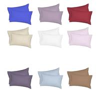 1,2,3,4,5,6 Pair Poly-Cotton Pillowcases |Envelope Closure| Ultra Soft Premium Quality Housewife Plain Pillow Case Cover For Bedroom (Brown, 6)