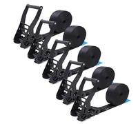 1 2 3 4 5 6 Pcs Black Endless Ratchet Strap, Easy Grip Tie Down Strap 1,1023 lb Break Strength, for Motorcycle ATV Bike Coolers Equipment Securing Wedding Stages(5sets,7m/23.0ft)