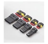 1/2/3/4/5/6 Way PBT Flame Retardant Material AMP Seal Waterproof Electrical Wire Connector Plug for Car Waterproof Connector IDGTTLDF(5 Hole Silicone)