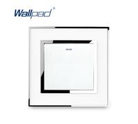 1 2 3 4 Gang Acrylic Panel Light Switch with Silver Border Momentary Push Button Doorbell Function Wallpad Luxury Panel 4 Gang Reset