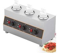 1/2/3/4 Grids Countertop Food Sauce Dispenser Heater,Electric Cheese Sauce Warmer,with 650Ml Bottles Hot Fudge Caramel Jam Sauce Heated Pump Dispenser 30-85℃ Adjustable,3Grid, JYLSSKUK, 3Grid, 3Gr