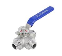 1/2 3/4 Inch Sainless Steel External Threaded Three Way Ball Valve L Type T Type 1Pcs(3/4",L Type)