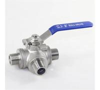 1/2 3/4 Inch Thread Three Way Ball Valve DN15 DN20 Stainless Steel 304 Valve Handle Valves L T Type 1Pcs(1/2",L Type)