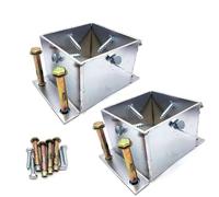 1 2 3 4 Pieces Post Base Bracket, Pergola Mailbox Deck Railing Post Wrap/Skirt Anchor Kits 2x2 3x3 4x4 5x5 6x6 7x7 8x8 Inch Square Support Foundation Easy to Install, Metal Waterproof(2 Pack