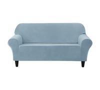 1 2 3 4 Seater Sofa Slipcover Luxury Thick Velvet Furniture Protector Solid Color Couch Cover Stretch Recliner Chair Cover -light blue-1 Seater 85-135cm