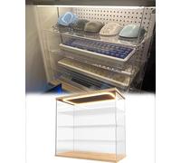 1 2 3 4 Tier Acrylic Box for Display Ornament Lego, Miniature Storage Sturdy Carrying Figure Case, Visible Collectibles Showcase Bins(W 50cm(19 3/4"),4-tier)