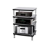 1/2/3/4 Tier Audio Rack Tower Corner HiFi Stereo Stand Wooden Audio-Visual Cabinet Heavy Duty Record Player Console Rack for Home(4 Tier)