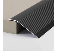 1/2/3/5/10/15/20PCS Aluminum Anti-Slip Ramp Strip Transition Strip Threshold Gap Cover Wearproof & Rustproof Comfort and Security for Wheelchair, Doorway, Floor(Black,1PCS 90cm/3ft)