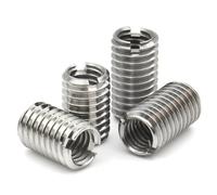 1/2/3/5/10pcs M2-M12 Stainless Steel Sotted Inside Outside Self Tapping Thread Insert Adapter Screw Nuts Sleeve Converter Nut(Length 6mm,M4xM8 (5pcs))