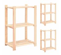 vidaXL 3-Tier Storage Racks 3 pcs 60x38x90 cm Solid Pinewood 150 kg