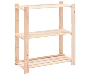 1/2/3/5/10x Solid Pinewood 3-Tier Storage 80x38x90cm 150kg Organiser vidaXL