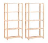 1/2/3/5/10x Solid Pinewood 5-Tier Storage 80x38x170cm 250kg Organiser vidaXL