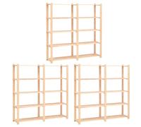 1/2/3/5/10x Solid Pinewood 5-Tier Storage Racks 170x38x170cm 500kg vidaXL