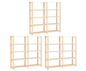 1/2/3/5/10x Solid Pinewood 5-Tier Storage Racks 170x38x170cm 500kg vidaXL