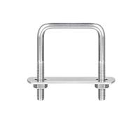 1/2/3/5/6Sets 304 Stainless Steel Square U-Bolts M6 M8 M10 U Clamp Bolt with Nuts and Plates, for Boat Trailer(42mm 60mmtall 3Sets)