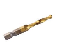1/2/3/6Pcs Tap Drill Bit, Hex Shank Titanium Plated HSS Screw Thread Screw Compound Tap M3 M4 M5 M6 M8 M10 Hand Tools MINGPING (Color : M5X0.8 Golden)