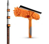 1.2-3.7m (4-12 ft) Window Cleaning Kit with Extension Pole (6.1m+ Reach) // Window Cleaning Pole & Window Squeegee with Telescopic Extension Pole // Best Indoor Outdoor Window Cleaning Equipment