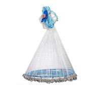 1/2 3/8 In Mesh Fishing Cast Net for Beginners, Fishing Landing Bait Fish Net, Monofilament Hand Throw Fishing Net with Plastic Disc for Freshwater/Saltwater(1/2in Mesh,Height 1.5m/4.9ft)