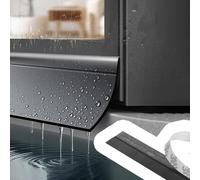 1-2 3/8 inch Wide Self-Adhesive Drip Edge, Transparent/Black/White Stop Rainwater Backflow, 118 in Decorative Rubber Rain Diverter(Black,W4.5cm (1 3/4"))