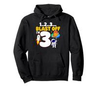 1 2 3 Blast Off Im 3 Astronaut 3rd Birthday Boy Kids Party Pullover Hoodie