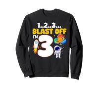 1 2 3 Blast Off Im 3 Astronaut 3rd Birthday Boy Kids Party Sweatshirt