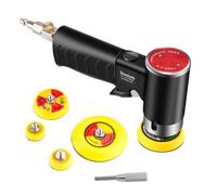 1/2/3 Inch Random Orbital Air Sander, Mini Pneumatic Sander for Auto Body Work, High Speed Air Powered Polisher Air Tools Micro Grinder for Metal, Plastic, Wood,Marble, Corian Surfaces (S-919GY)
