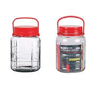 1, 2, 3 Litre Large Food Glass Jar with Lid (2, 1L)