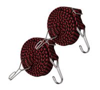 1/2/3 Pack Adjustable Bungee Cord，0.5/1/2/3/4/5 M Long Flat Elastic Band Straps Rope with Hooks for Luggage Roof Racks Tarpaulin Moving Cargo Camps Tarps(2pcs Red,2m)