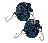 1/2/3 Pack Adjustable Bungee Cord，0.5/1/2/3/4/5 M Long Flat Elastic Band Straps Rope with Hooks for Luggage Roof Racks Tarpaulin Moving Cargo Camps Tarps(2pcs Blue,2m)