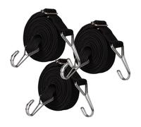 1/2/3 Pack Adjustable Bungee Cord,0.5/1/2/3/4/5 M Long Flat Elastic Band Straps Rope with Hooks for Luggage Roof Racks Tarpaulin Moving Cargo Camps Tarps(3pcs Black,1m)