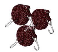 1/2/3 Pack Adjustable Bungee Cord，0.5/1/2/3/4/5 M Long Flat Elastic Band Straps Rope with Hooks for Luggage Roof Racks Tarpaulin Moving Cargo Camps Tarps(3pcs Red,0.5m)