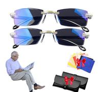 1/2/3 pcs Auto Focus Glasses Self Adjusting, Multi-Focus Reading Glasses For Men & Women, Effortless Near-To-Far Vision,Blue Light Filter For Daily Use (2pc,3.5X)