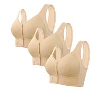 1/2/3 PCS Front Fastening Bras for Women Uk Plus Size Non Wired Front Fastening Bras Breathable Full Coverage Womens Bras Comfortable Soft Lace Ladies Bras Gifts for Women Today's Deals 2024 New