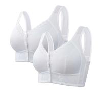 1/2/3 PCS Front Fastening Bras for Women Uk Plus Size Non Wired Front Fastening Bras Breathable Full Coverage Womens Bras Comfortable Soft Lace Ladies Bras Gifts for Women Today's Deals 2024 New
