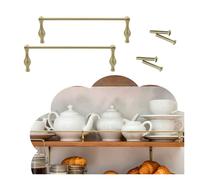1/2/3 Pcs Pantry Shelf Brass Guard Rail, Kitchen Storage Cabinet Guardrail Bar, Anti-Fall Fence Set Enclosure Shoe Rack/Bookcase/Closet(2pcs,27in/68cm)