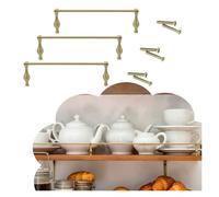 1/2/3 Pcs Pantry Shelf Brass Guard Rail, Kitchen Storage Cabinet Guardrail Bar, Anti-Fall Fence Set Enclosure Shoe Rack/Bookcase/Closet(3pcs,23in/58cm)