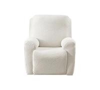 1/2/3 Seater Elastic Jacquard Recliner Slipcovers Lounge Chair Sofa Cover For Bedroom Living Room Home Decor(Beige white,4pc)
