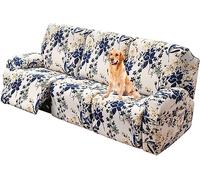 1/2/3 Seater Recliner Sofa Seat Covers Fabric Stretchy 4/6/8-Pieces Couch Slipcover Armchair Cover Non-Slip Furniture Protector, Elastic Spandex Soft Recliner Chair Protectors with Side Pocket ( Color