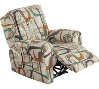 1/2/3 Seater Recliner Sofa Seat Covers Fabric Stretchy 4/6/8-Pieces Couch Slipcover Armchair Cover Non-Slip Furniture Protector, Elastic Spandex Soft Recliner Chair Protectors with Side Pocket ( Color